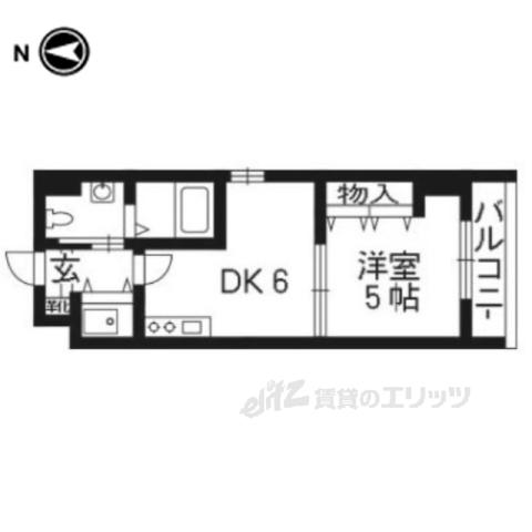 グランドジャルダン(1DK/2階)の間取り写真