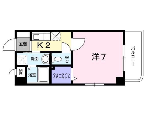 エルマーノ下到津(1K/3階)の間取り写真