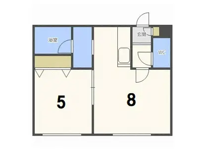 ノースキャピタルII(1DK/3階)の間取り写真