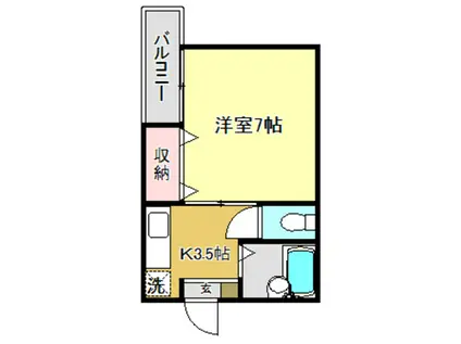 マンションアーバン(1K/3階)の間取り写真