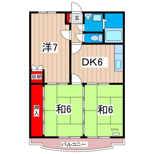 フローラルガーデンハイツ(3DK/3階)の間取り写真