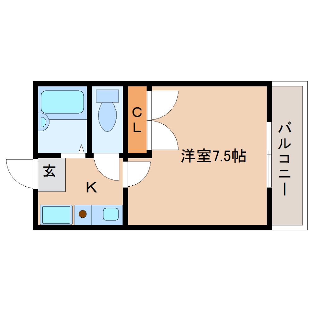 レオパレス冨田(1K/3階)の間取り写真