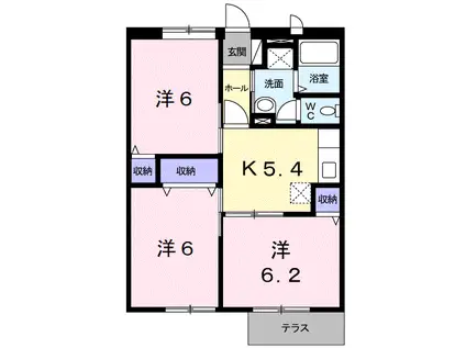 ロマネ・コンティII(3K/1階)の間取り写真