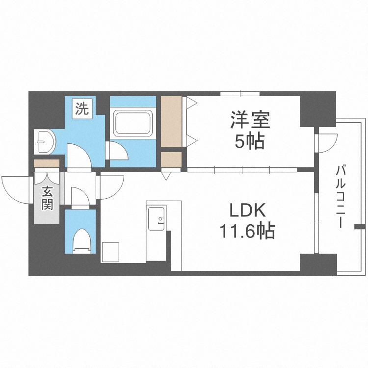 ウルバーノ イリス(1LDK/9階)の間取り写真