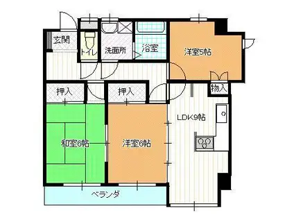 メゾンユウミック(3DK/1階)の間取り写真