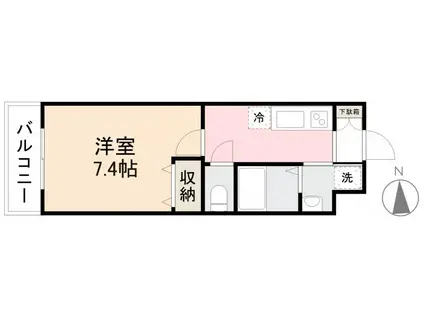 スミタスヴィラ瀬戸内II(1K/2階)の間取り写真