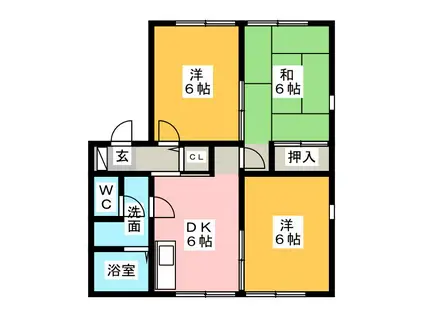 メゾンむつみヶ丘(3DK/1階)の間取り写真