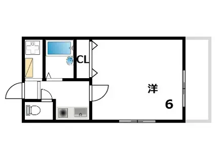 コスモハイツ(1K/2階)の間取り写真