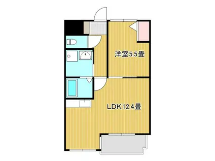 ザ・レジデンス元魚(1LDK/6階)の間取り写真