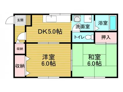 メゾン・ヒロ(2DK/2階)の間取り写真