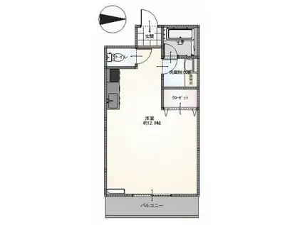 エグゼ・サン・ヨウ(ワンルーム/2階)の間取り写真