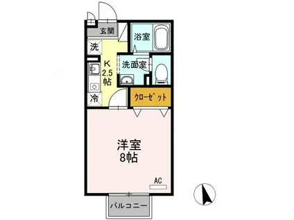 コーポラスダイクヤ(1K/1階)の間取り写真