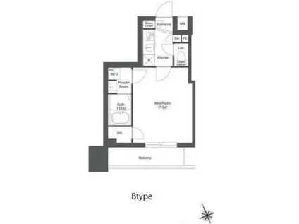 オーキッドレジデンス上野稲荷町(1K/5階)の間取り写真