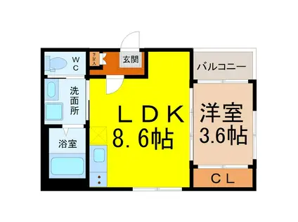 ロイヤルメゾン(1LDK/2階)の間取り写真