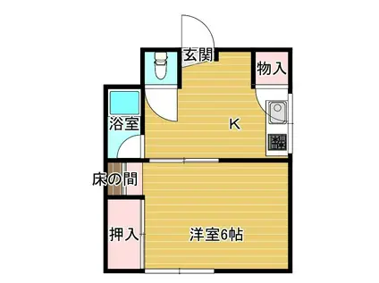 清輝本町アパート(1K/2階)の間取り写真
