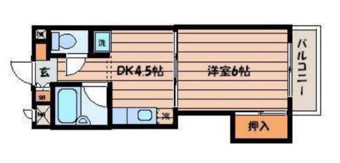 第2後藤ビル(1DK/5階)の間取り写真