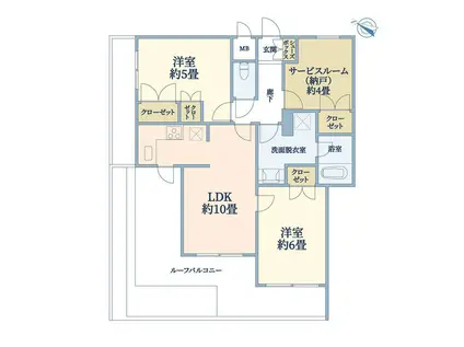 レザンス日吉参番館(2SLDK/4階)の間取り写真