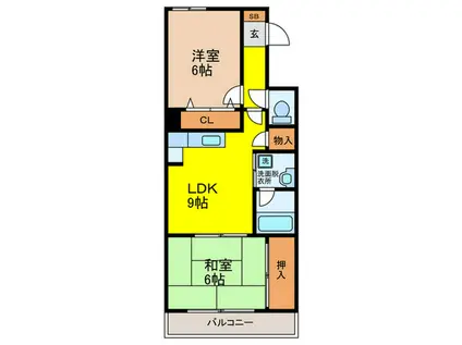 BESTII番館(2LDK/3階)の間取り写真