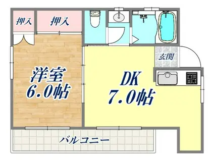 ウィーズ板宿(1DK/3階)の間取り写真