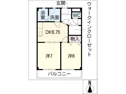 LIS.TRESOR(2DK/1階)の間取り写真