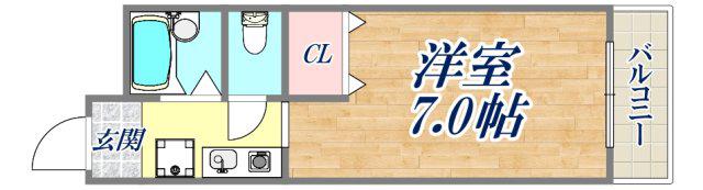 ハイツコンフォート(1K/3階)の間取り写真