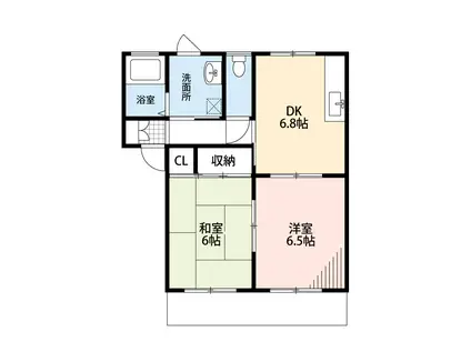 フォーレスゆさと(2DK/2階)の間取り写真