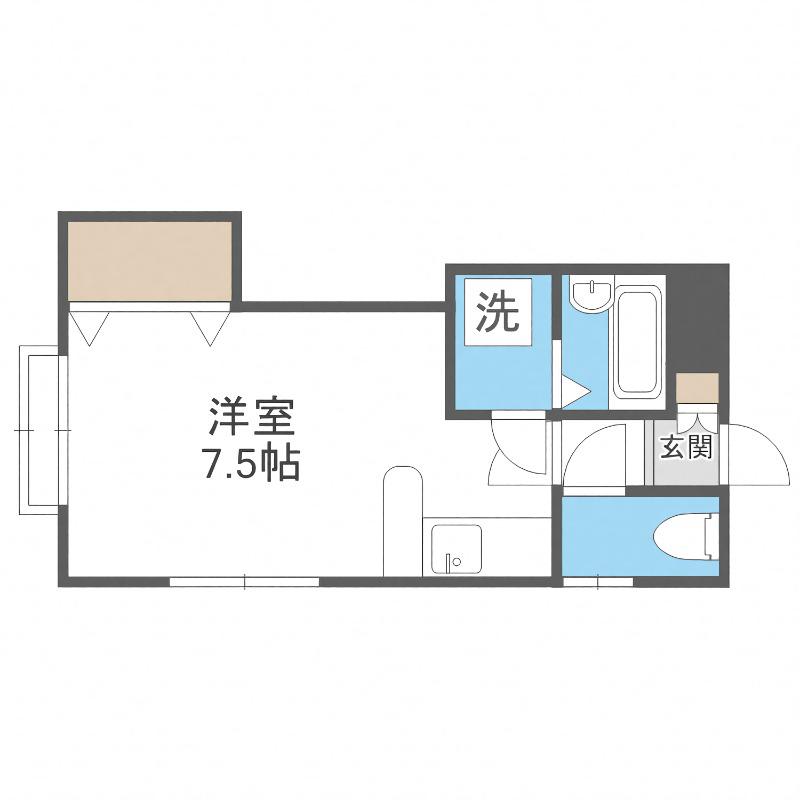 中の島JMハウス(1K/1階)の間取り写真