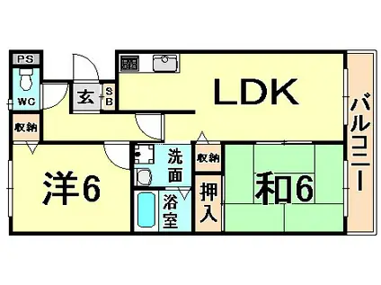 セントエルモスI(2LDK/5階)の間取り写真