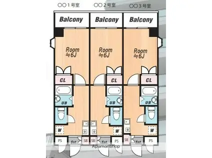 アーバンハイツI(1K/7階)の間取り写真