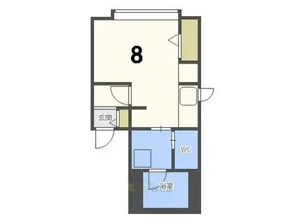 CARTESカルタ(1K/1階)の間取り写真