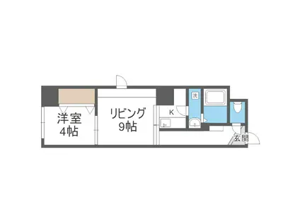 パークヒルズ中央12(1LDK/8階)の間取り写真