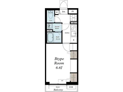 リブリ・井土ヶ谷(1K/2階)の間取り写真