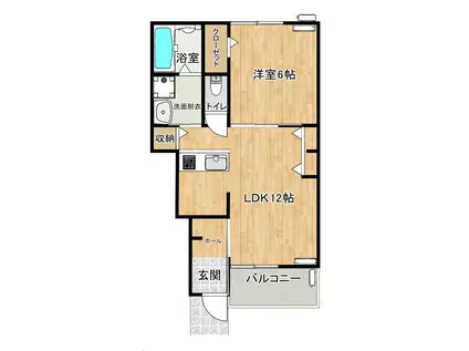 AFC RESIDENCE 馬郡(1LDK/1階)の間取り写真