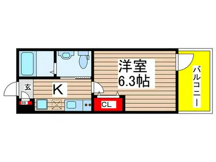 ステラハウス八千代台(1K/3階)の間取り写真