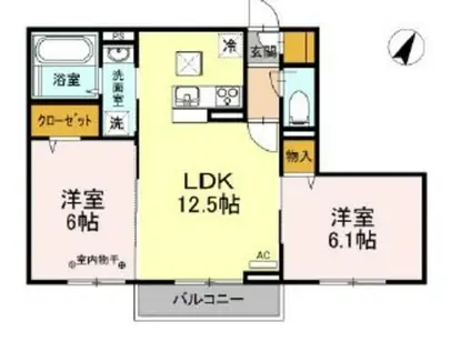 ドルフエンデIII(2LDK/2階)の間取り写真