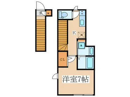ハイツ小島(1K/2階)の間取り写真
