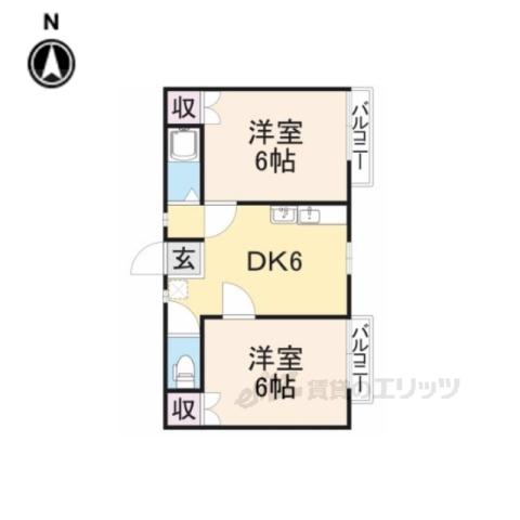ハイツT&A Ⅰ(2DK/1階)の間取り写真