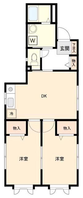 エーリパル(2DK/2階)の間取り写真