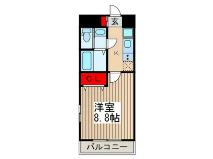 プロヴァンス北本(1K/4階)の間取り写真