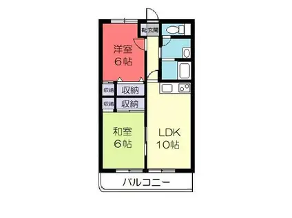 ビーハイブ・フラット(2LDK/3階)の間取り写真