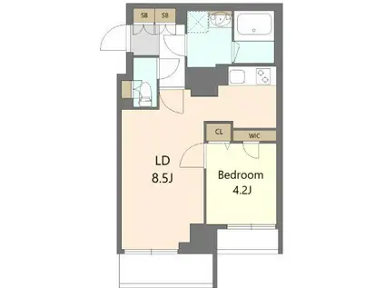 S-RESIDENCE高島平ASOLEA(1LDK/3階)の間取り写真