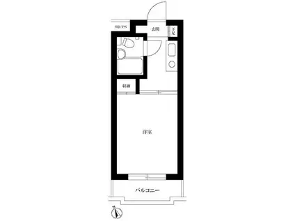 ハイタウン多摩川NO2(1K/2階)の間取り写真