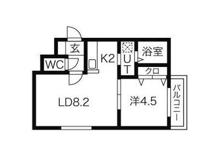 CORDIALE(1LDK/4階)の間取り写真