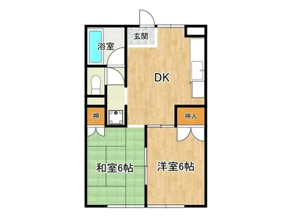 リベルテ翠川(2DK/1階)の間取り写真