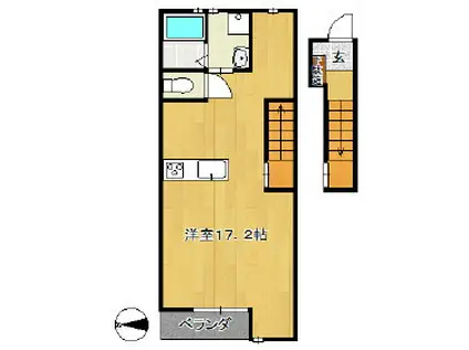 ボンジュール桃山(ワンルーム/2階)の間取り写真