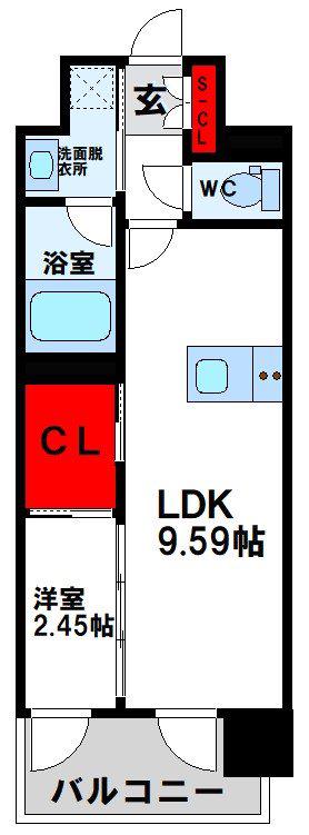 プレジデンス ざ 三萩野(1LDK/7階)の間取り写真