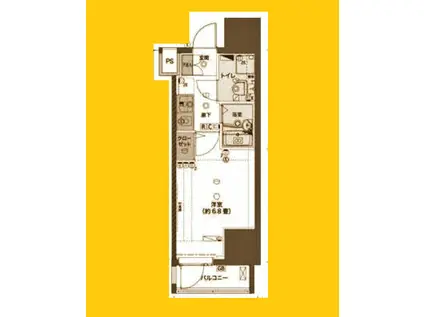 LIVCITY YOKOHAMA HIGASHI BAYSIDE(1K/9階)の間取り写真