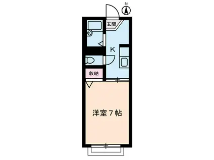 藤ハイツ(1K/2階)の間取り写真