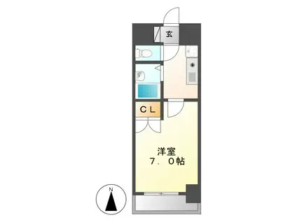ヒサゴハイツⅡ(1K/4階)の間取り写真