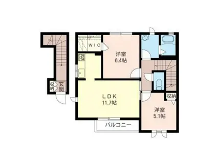 ファーブルタウンIII(2LDK/2階)の間取り写真